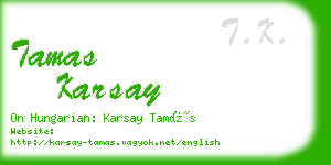 tamas karsay business card